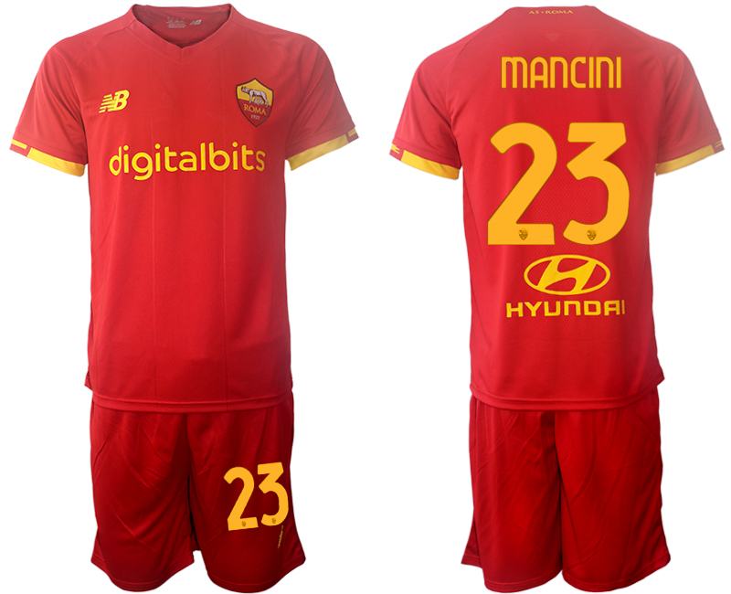 Men 2021-2022 Club AS Roma home red #23 Soccer Jersey